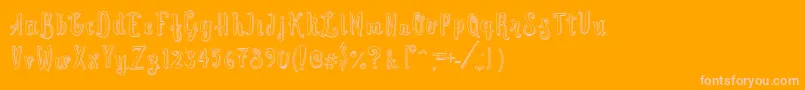 Шрифт CuteScript – розовые шрифты на оранжевом фоне