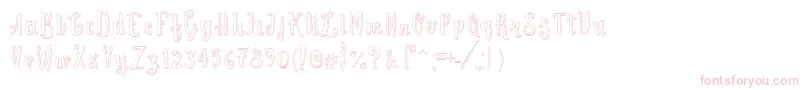 CuteScript-fontti – vaaleanpunaiset fontit valkoisella taustalla