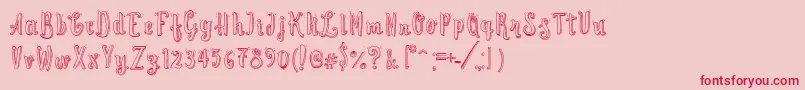 CuteScript-Schriftart – Rote Schriften auf rosa Hintergrund