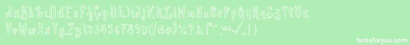 fuente CuteScript – Fuentes Blancas Sobre Fondo Verde