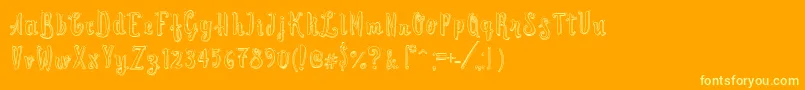 CuteScript Font – Yellow Fonts on Orange Background