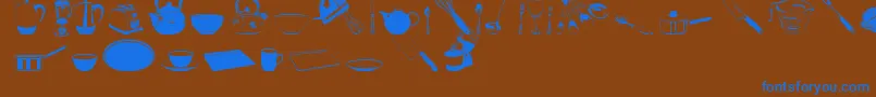 DjKitchen Font – Blue Fonts on Brown Background