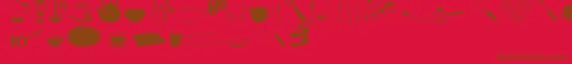 DjKitchen Font – Brown Fonts on Red Background