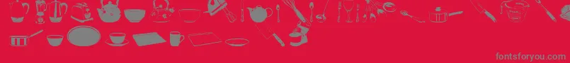 DjKitchen Font – Gray Fonts on Red Background