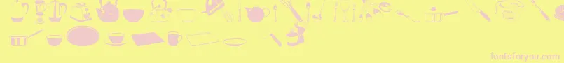 Fonte DjKitchen – fontes rosa em um fundo amarelo