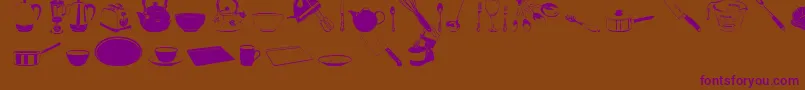 Czcionka DjKitchen – fioletowe czcionki na brązowym tle