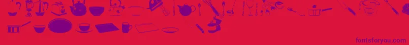 フォントDjKitchen – 赤い背景に紫のフォント