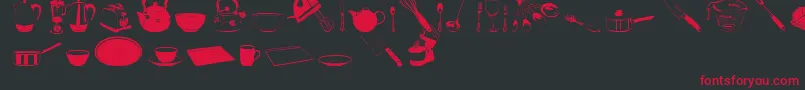 DjKitchen Font – Red Fonts on Black Background