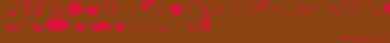 DjKitchen Font – Red Fonts on Brown Background