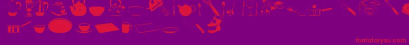 DjKitchen Font – Red Fonts on Purple Background