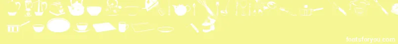 Czcionka DjKitchen – białe czcionki na żółtym tle