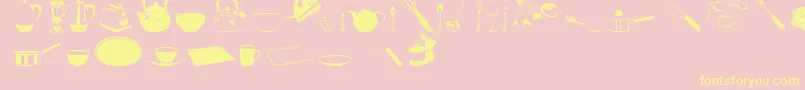 DjKitchen Font – Yellow Fonts on Pink Background