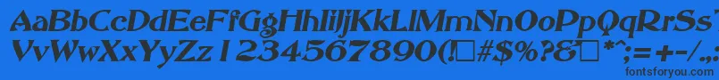 AbbeyOldStyleSfBoldItalic-fontti – mustat fontit sinisellä taustalla