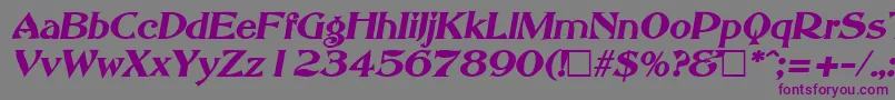 フォントAbbeyOldStyleSfBoldItalic – 紫色のフォント、灰色の背景