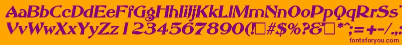 AbbeyOldStyleSfBoldItalic-Schriftart – Violette Schriften auf orangefarbenem Hintergrund