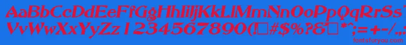 AbbeyOldStyleSfBoldItalic-fontti – punaiset fontit sinisellä taustalla