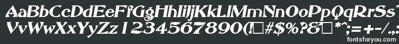AbbeyOldStyleSfBoldItalic-fontti – valkoiset fontit mustalla taustalla