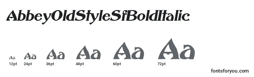 Размеры шрифта AbbeyOldStyleSfBoldItalic