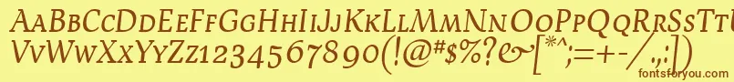 Шрифт Devroysc – коричневые шрифты на жёлтом фоне