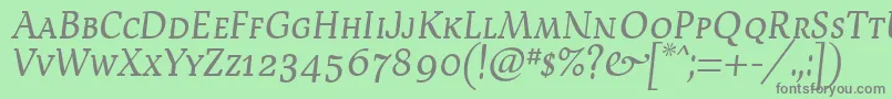 フォントDevroysc – 緑の背景に灰色の文字