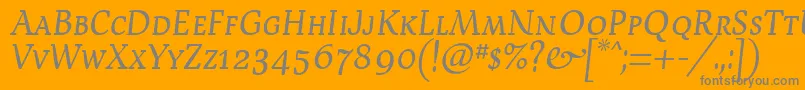 Devroysc Font – Gray Fonts on Orange Background