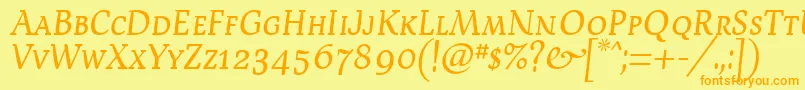 Devroysc Font – Orange Fonts on Yellow Background