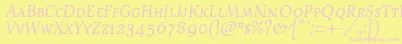 Devroysc Font – Pink Fonts on Yellow Background