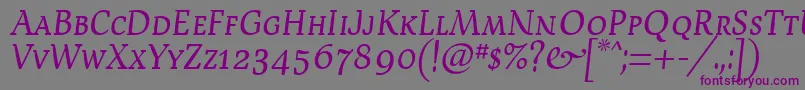 Devroysc Font – Purple Fonts on Gray Background