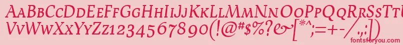 Devroysc Font – Red Fonts on Pink Background