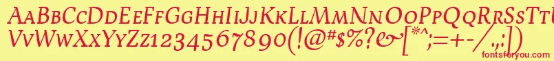 Devroysc Font – Red Fonts on Yellow Background