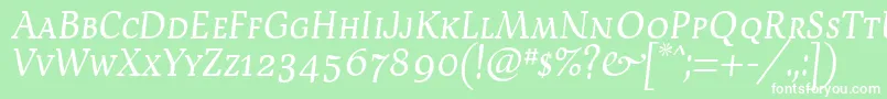 フォントDevroysc – 緑の背景に白い文字