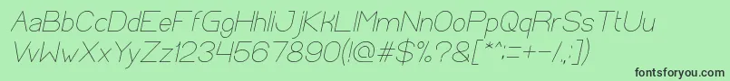 OpticalFiberItalic Font – Black Fonts on Green Background