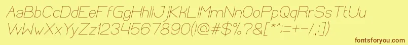 OpticalFiberItalic Font – Brown Fonts on Yellow Background