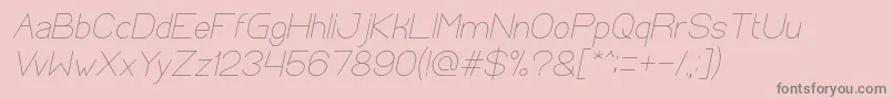 OpticalFiberItalic Font – Gray Fonts on Pink Background