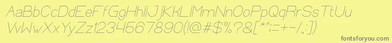 OpticalFiberItalic Font – Gray Fonts on Yellow Background