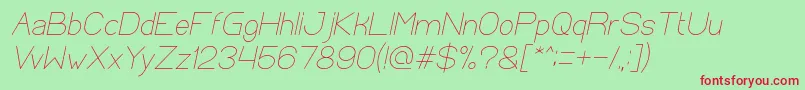 OpticalFiberItalic Font – Red Fonts on Green Background