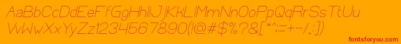 OpticalFiberItalic-Schriftart – Rote Schriften auf orangefarbenem Hintergrund