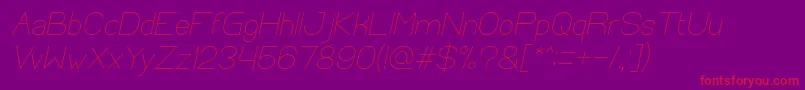 OpticalFiberItalic-Schriftart – Rote Schriften auf violettem Hintergrund