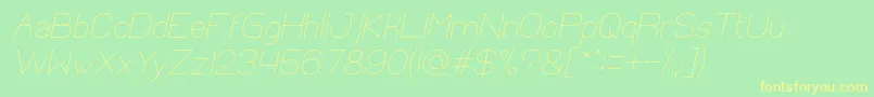 OpticalFiberItalic Font – Yellow Fonts on Green Background