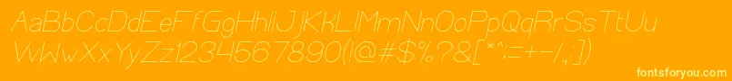 OpticalFiberItalic Font – Yellow Fonts on Orange Background