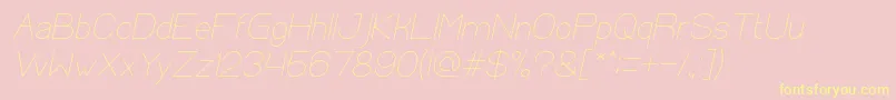 OpticalFiberItalic-Schriftart – Gelbe Schriften auf rosa Hintergrund