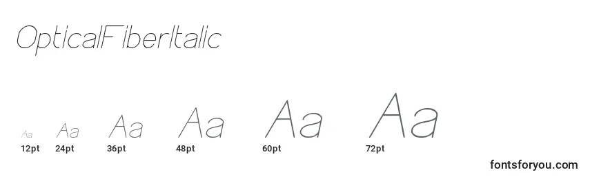 Размеры шрифта OpticalFiberItalic