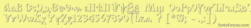 Weitere Informationen zur Izhitsashadowc-Schriftart Izhitsashadowc-Schriftart – Graue Schriften auf gelbem Hintergrund