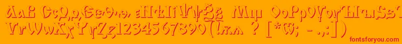 Izhitsashadowc Font – Red Fonts on Orange Background