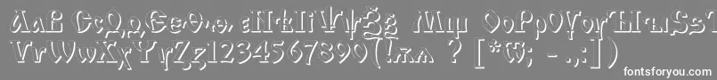 フォントIzhitsashadowc – 灰色の背景に白い文字