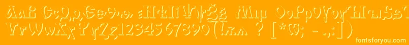 Izhitsashadowc Font – Yellow Fonts on Orange Background