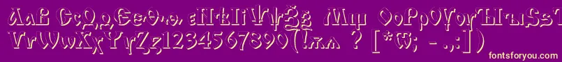 Шрифт Izhitsashadowc – жёлтые шрифты на фиолетовом фоне