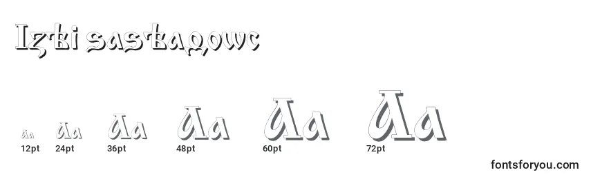 Размеры шрифта Izhitsashadowc