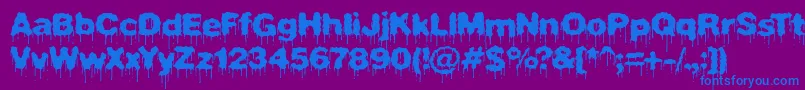 Plasdrip Font – Blue Fonts on Purple Background