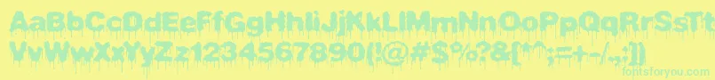 Plasdrip Font – Green Fonts on Yellow Background